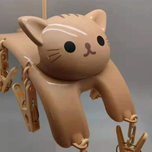 Percha de secado de ropa de gato